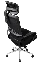 chaise_directionnelle_strada_filet_avec_accoudoirs_en_plastique_noir_et_repose_tête_piétement_métallique_chromé.webp