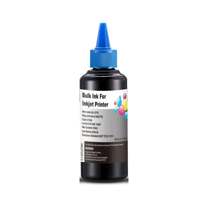 Bouteille D'encre TOPINK 100C Ink Refill Universelle Cyan Pour Cartouche D'imprimante