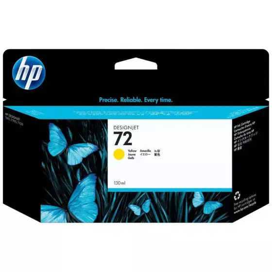 Cartouche D'encre HP 72 Yellow pour Imprimantes Designjet T1100 T1200 T1300 T610 T620 T770 T790 T795