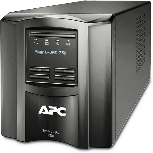 [SMT750I] Onduleur APC Smart-UPS 750VA écran LCD 230V 6 Sorties IEC 320 C13 Entrée IEC-320 C14 USB Port RJ45 Connecteur Batterie