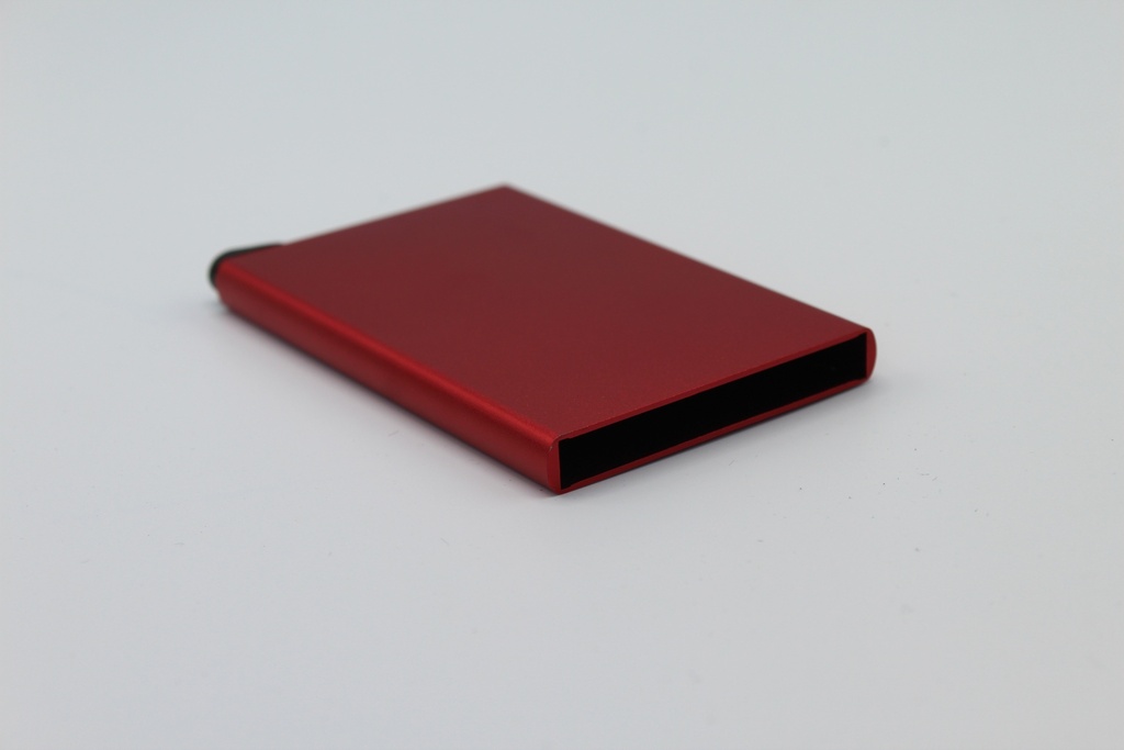 Porte cartes magnétiques à mécanisme en Métal Rouge brillant