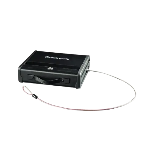 Coffre Fort Portable SENTRY SAFE à Clé PP1K Avec Câble De Sécurité Pour Pistolet 8.3x28.7x35.4cm 3.4kg 2.8L