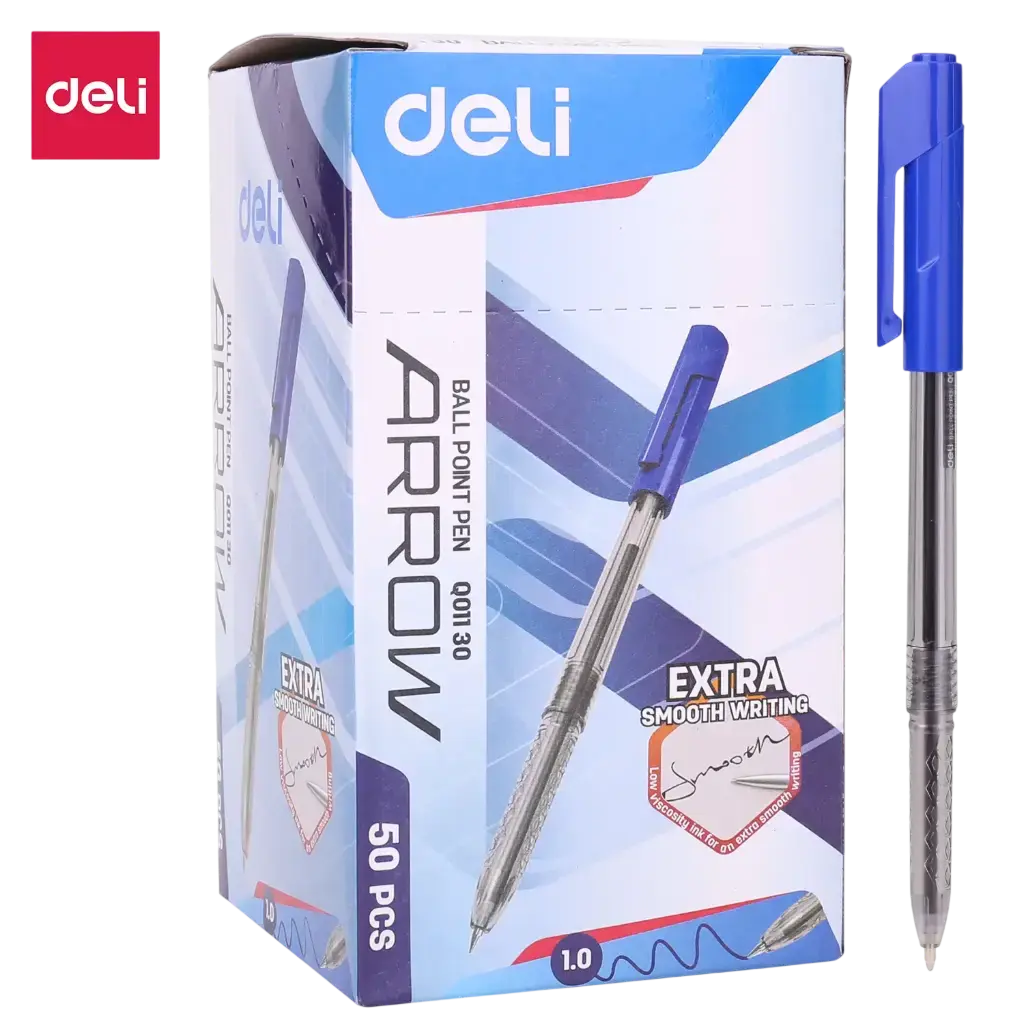 Stylo à Bille DELI Q011 30 Arrow Extra Smoth Writing 1.0mm Bleu