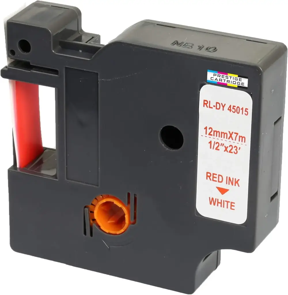 Recharge DYMO 45015 D1 pour Label Manger 100+/150 Rouge sur Blanc 