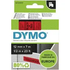 Recharge DYMO 45017 D1 pour Label Manger 100+/150 Noir Sur Rouge