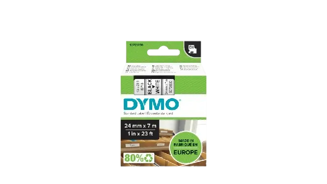 Recharge DYMO D1 53713 pour Label Manager PC 10/ 300/ 400/ 450 Series/ 500 TS  Labelwriter 400 Duo    
24mm x 7m Noir Sur Blanc