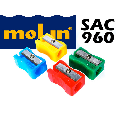 Taille Crayon Ecolier MOLIN 1Trous Sans Réservoir en Plastique Multi-Couleurs