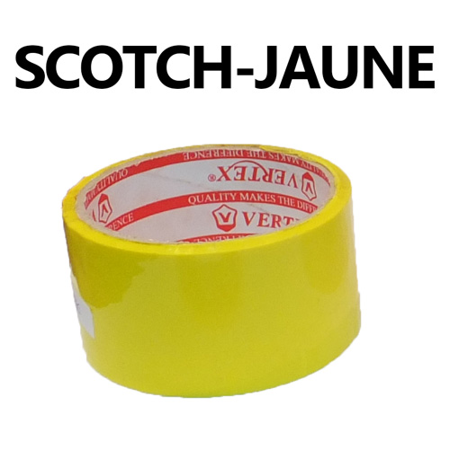 Rouleau de scotch d'emballage Jaune 75 mm x 33 m