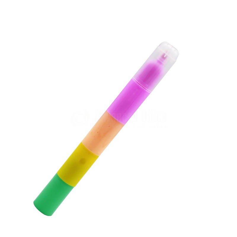 Marqueur Fluorescent MOBS 4en1 en Biseau Pastel Rose Orange Vert Jaune
