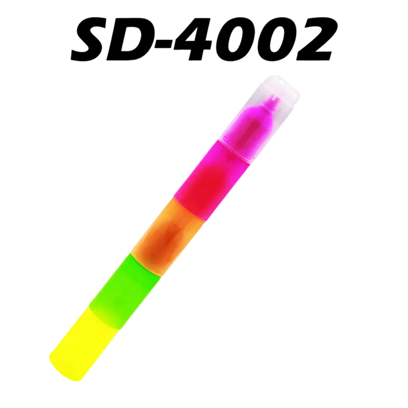 Marqueur Fluorescent MOBS 4en1 en Biseau Rose Orange Vert Jaune
