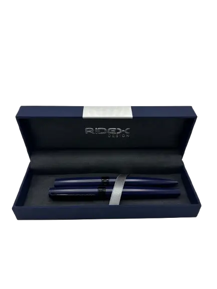 Parure de 2 Stylo Bille et Roller RIDEX Bleu