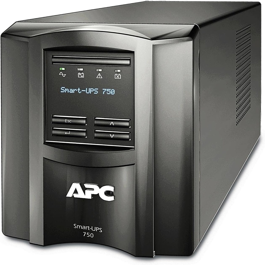 Onduleur APC Smart-UPS 750VA écran LCD 230V 6 Sorties IEC 320 C13 Entrée IEC-320 C14 USB Port RJ45 Connecteur Batterie