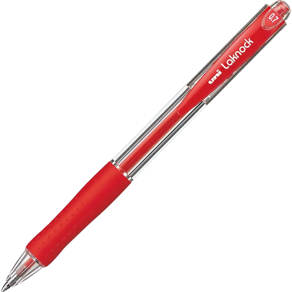 Stylo à Bille Rétractable UNIBALL Laknock 0.7mm Rouge