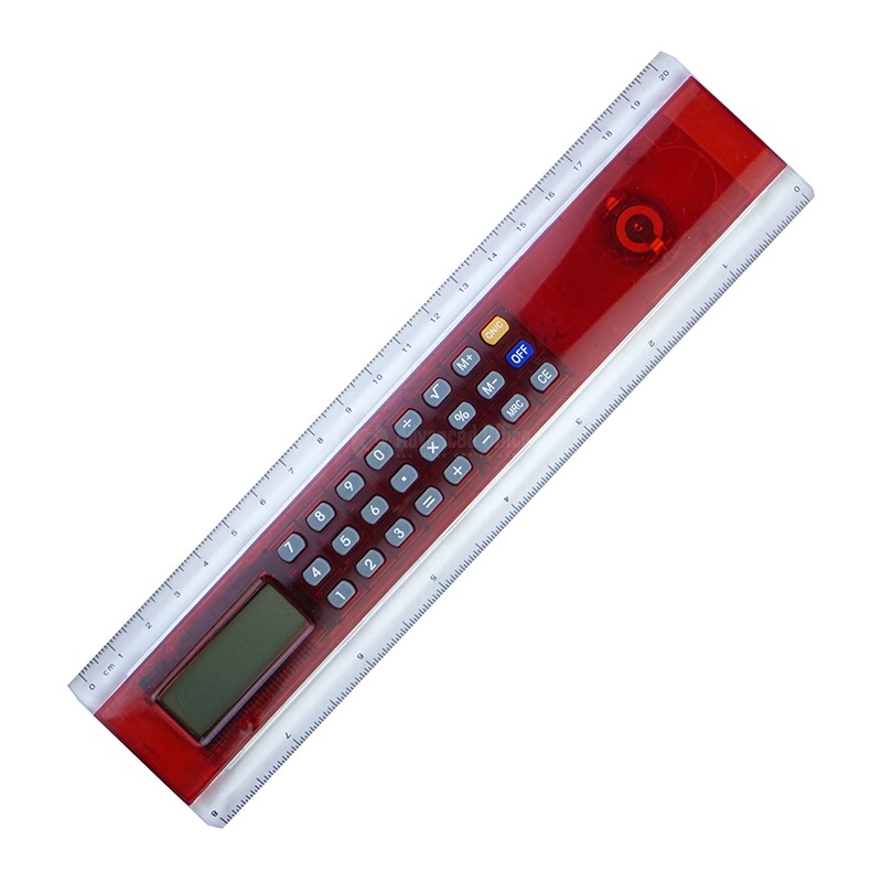 Réglette Calculatrice 20cm Plastique Rouge