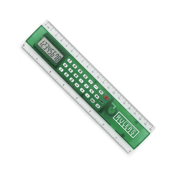 Réglette Calculatrice 20cm Plastique Verte