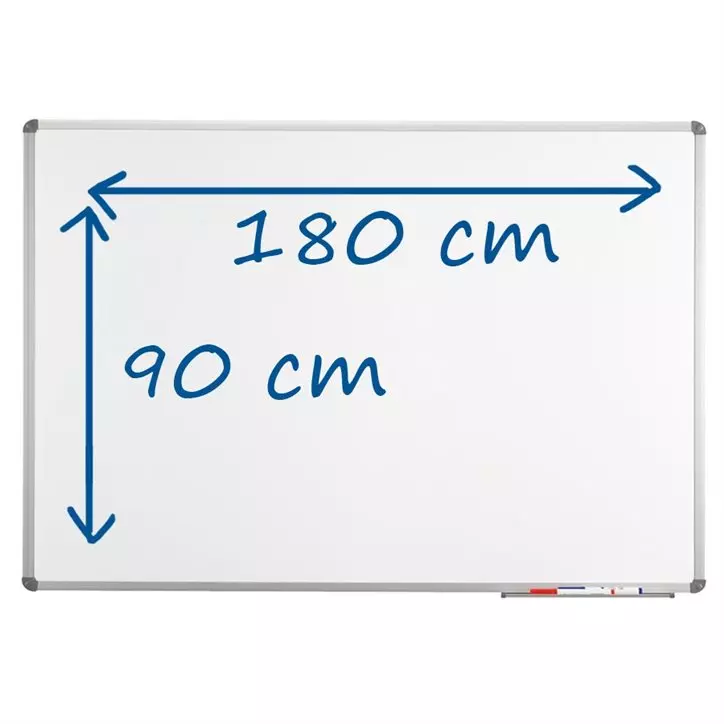 Tableau blanc magnétique laqué mural 180x90cm