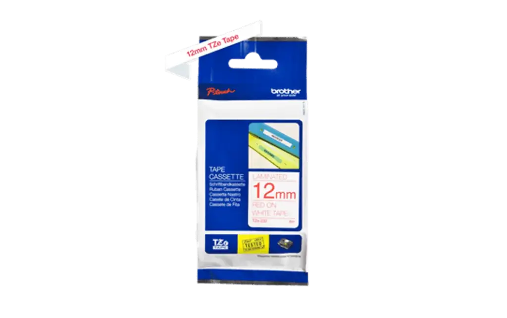 Recharge BROTHER 12mm Rouge Sur Blanc pour PT-H300