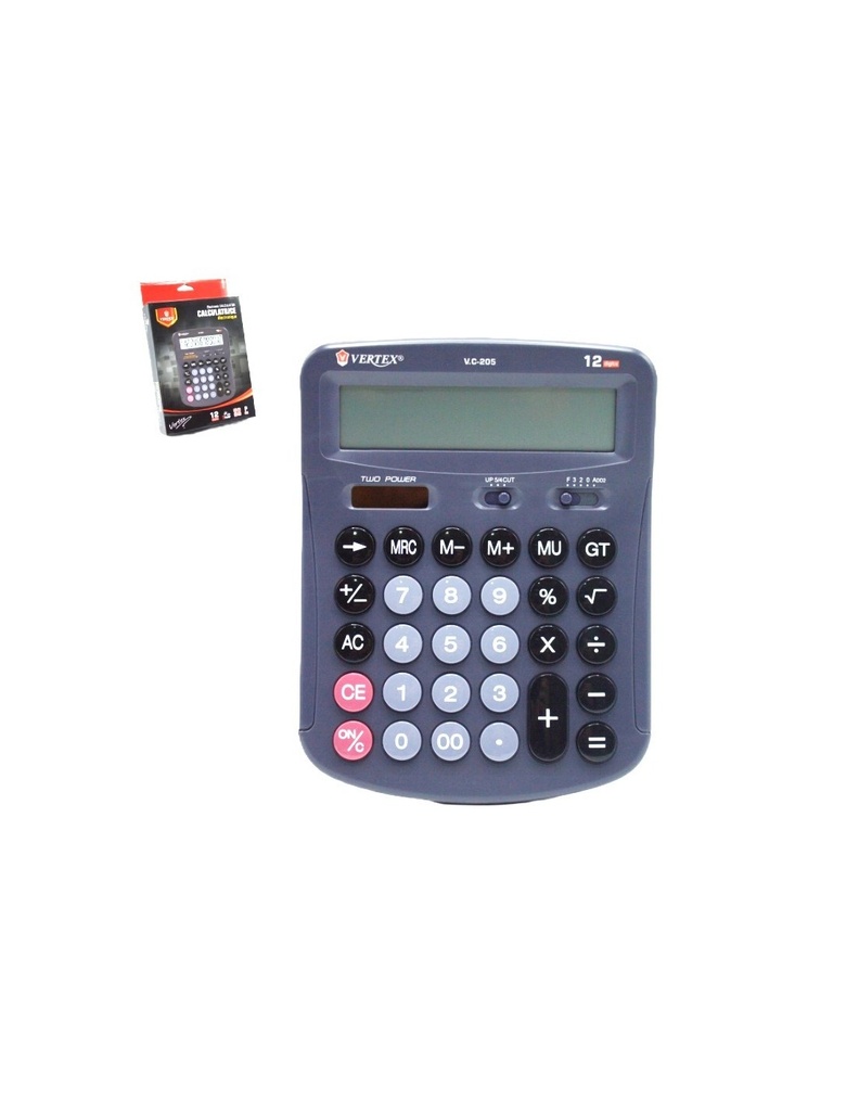 Calculatrice De Bureau VERTEX 12 Chiffres Gris Foncé
