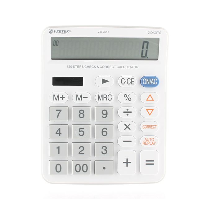 Calculatrice VERTEX 12 Chiffres Blanc
