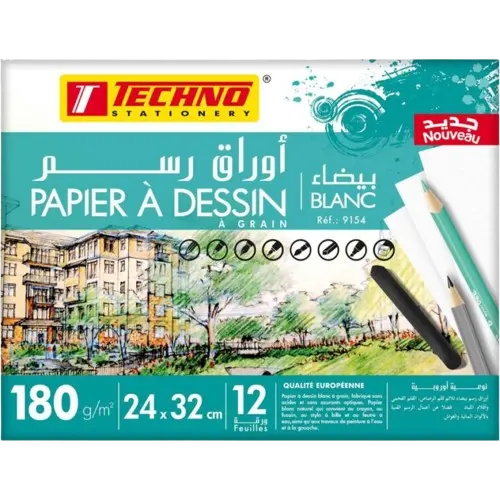 Pochette de papiers à dessin VERTEX Kids 24 x 32cm 80g Blanche 12 feuilles