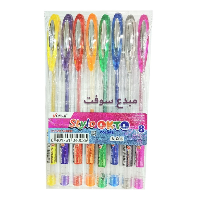 Stylo Roller à Gel VERSAL Okto Boite de 8 Couleurs Brillant