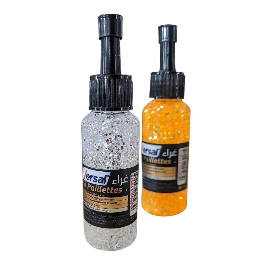 Colle Glitter VERSAL Multi-Couleurs Lavable 50ml à Paillettes