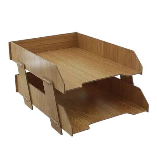 Bac à Courrier VERSAL en Bois de 2 Etages Marron Clair