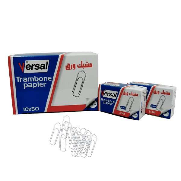 Trombones VERSAL 33mm Boite de 50 Pièces Chromé