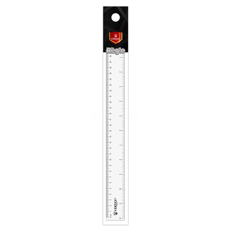 Règle Scolaire VERTEX Simple Cristal 30cm Transparente