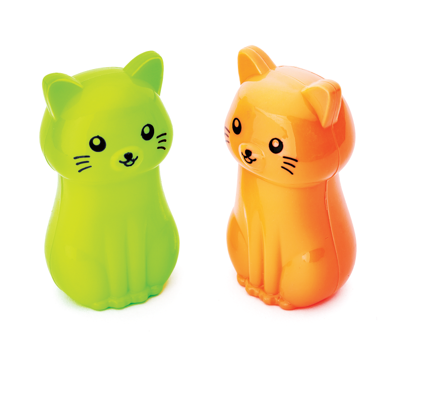 Taille Crayon Ecolier VERTEX My Cats 1 Trous avec Réservoir en Plastique Multi-Couleurs