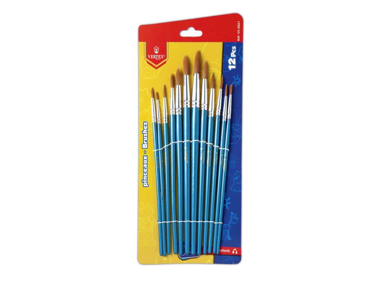 Pinceau Scolaire VERTEX Jeu de 12 PCS