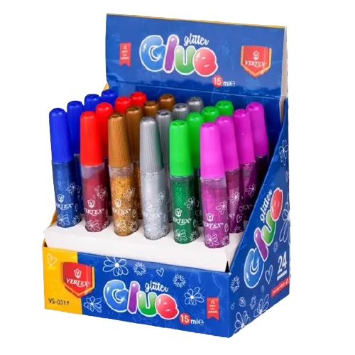 Colle Glitter VERTEX Multi-Couleurs 15ml à Paillettes