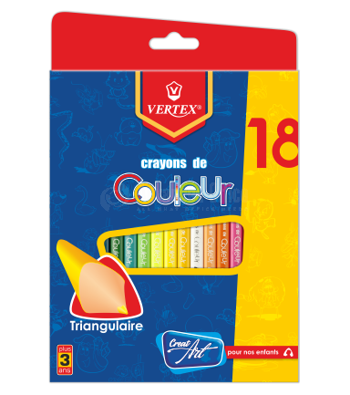 Crayons De Couleur VERTEX Color MAX Boite De 18