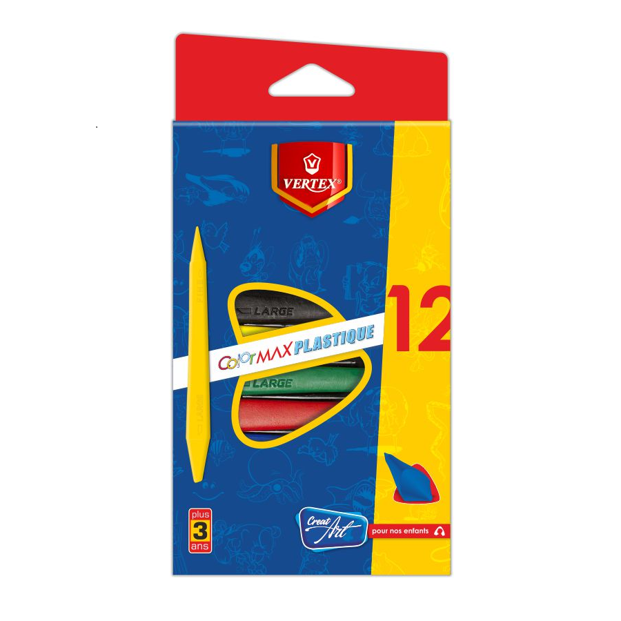 Crayons De Couleur VERTEX Color MAX Plastique Boite De 12 Mini