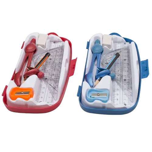 Compas à Bague VERTEX Robot VS-0512 en Métal avec Crayon Noir et Ensemble de Traçage Gomme et Taille Crayon Kit de 4 Pcs