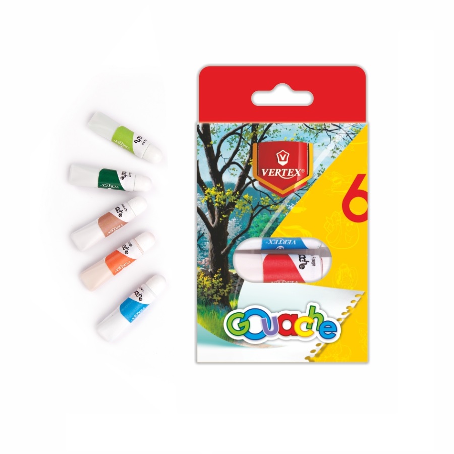 Boite de Peinture VERTEX Gouache PM 5ml de 6 Tubes 