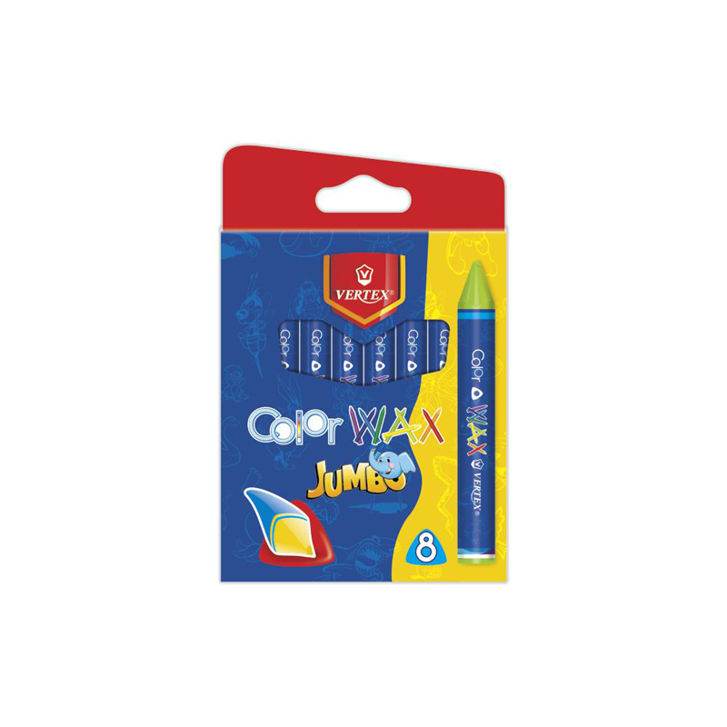 Crayons De Couleur En Cire VERTEX Jumbo Boite de 8 Mini