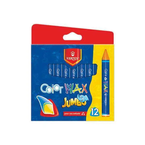 Crayons De Couleur En Cire VERTEX Jumbo Boite De 12 Mini