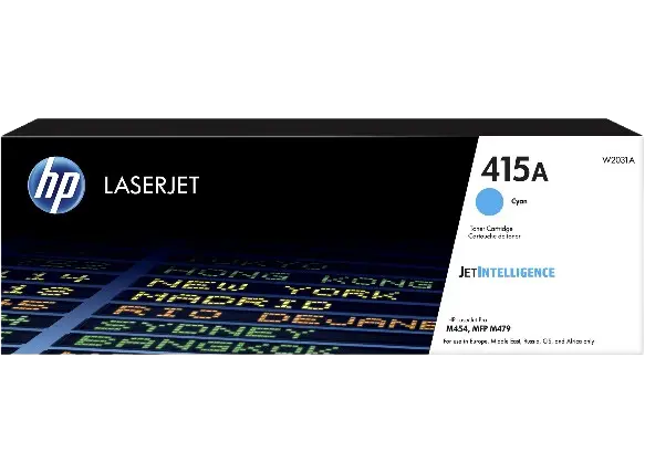 Toner HP 415 Cyan Pour Imprimantes Color LaserJet Pro M454 MFP M479 