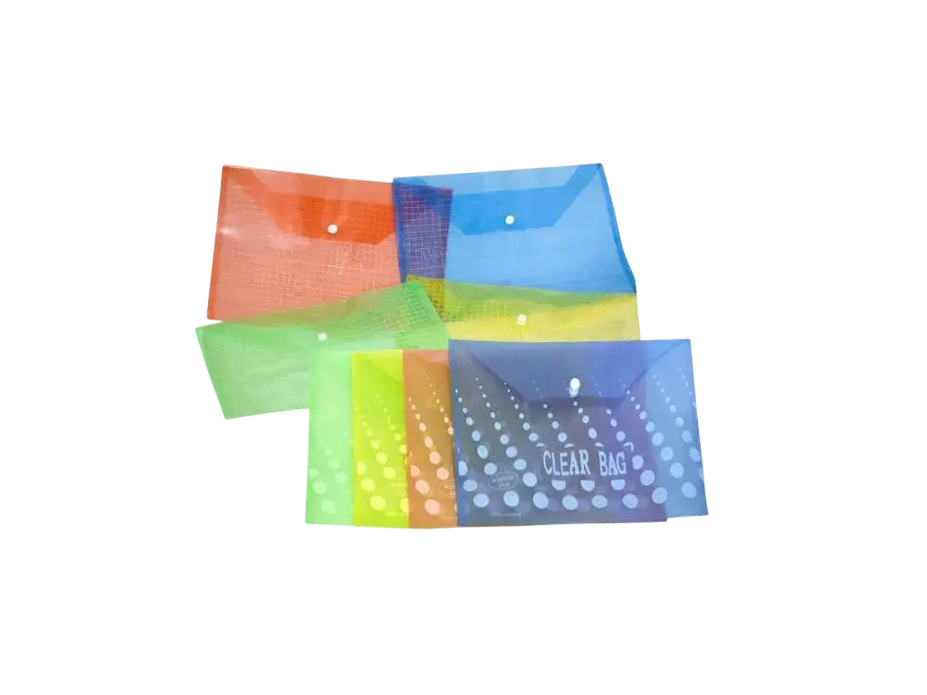 Pochette Enveloppe A4 avec Bouton en Plastique Multi-Couleurs 