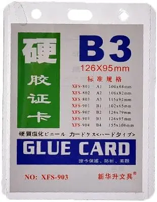 Porte Badge B3 Vertical 126x95mm en Plastique Transparent