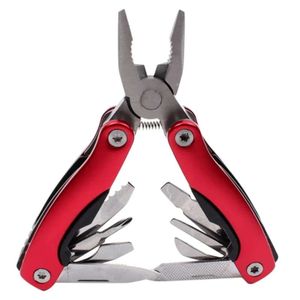 Couteau Suisse Multifonction Rouge Avec Pince  8 Outils Et étui Noir