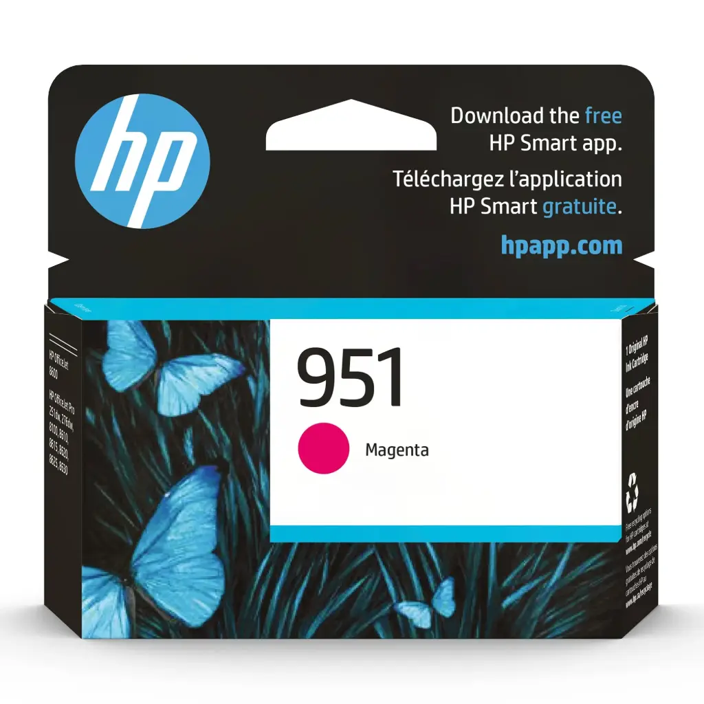Cartouche D'encre HP 951 Magenta Pour Imprimantes Officejet Pro 276dw 251dw