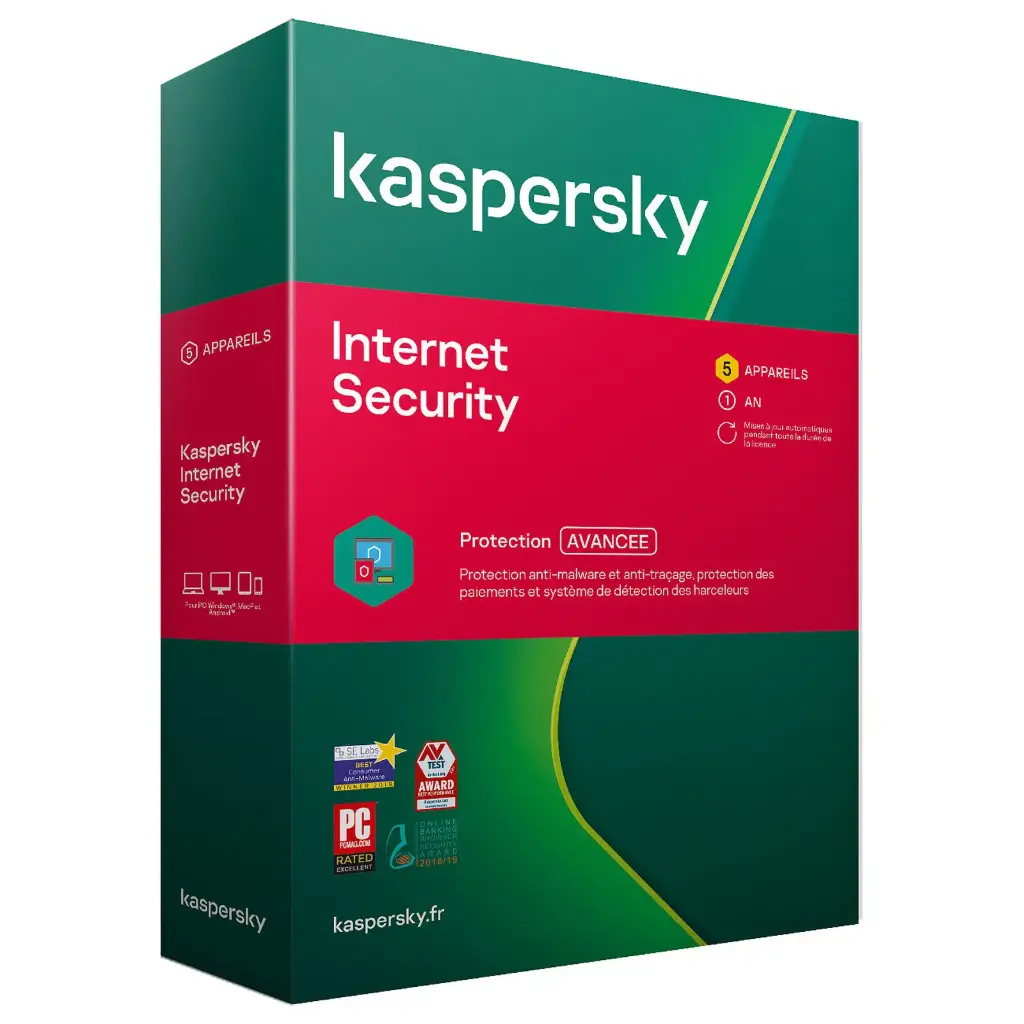 Antivirus KASPERSKY Internet Security Licence 5 Postes 1an