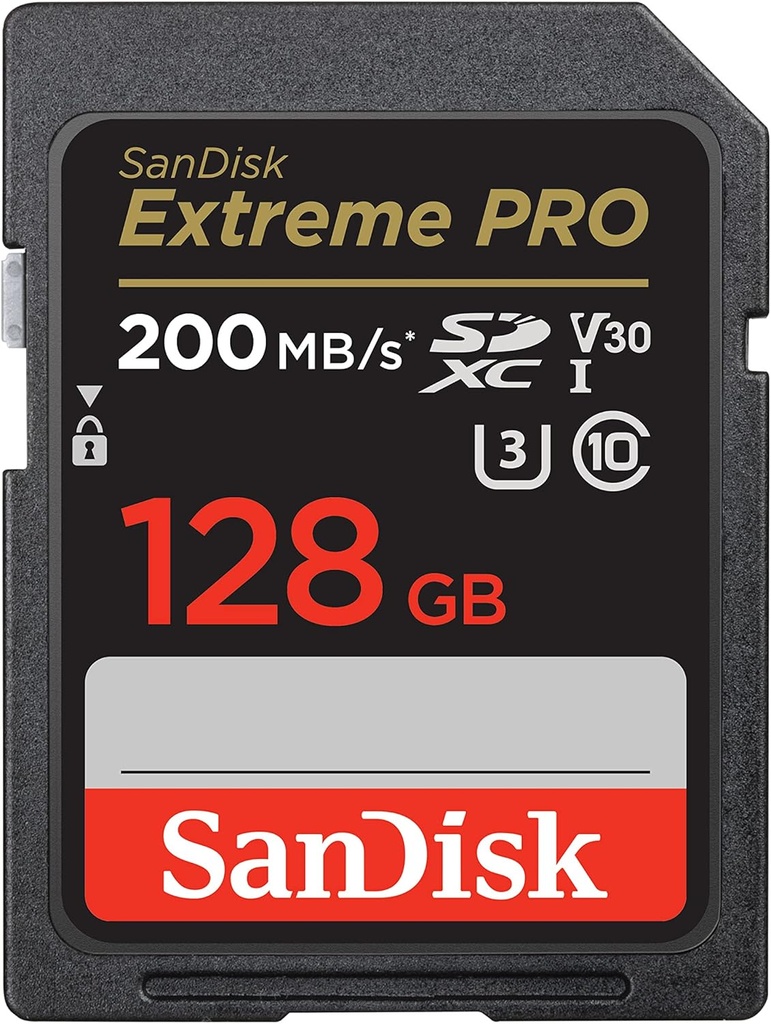 Carte Mémoire SANDISK SanDisk Extreme PRO SD UHS-I Card 128Go jusqu'à 200 Mo/s