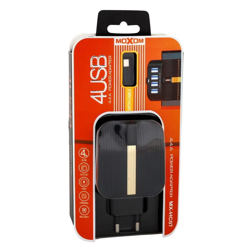 Chargeur et Adaptateur MOXOM 4USB 5V 4.4A MX-HC07