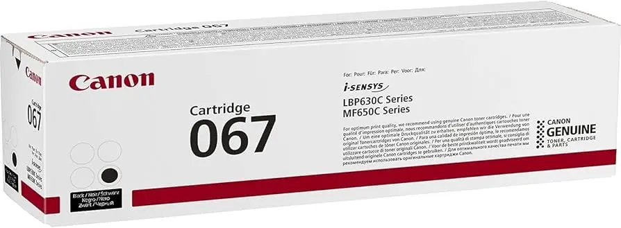Toner CANON 067 Noir Pour i-SENSYS LBP631Cw LBP633Cdw MF655Cdw MF657Cdw 1350 Pages