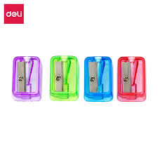 Taille Crayon Scolaire DELI 1Trous sans Réservoir en Plastique Multi-Couleurs