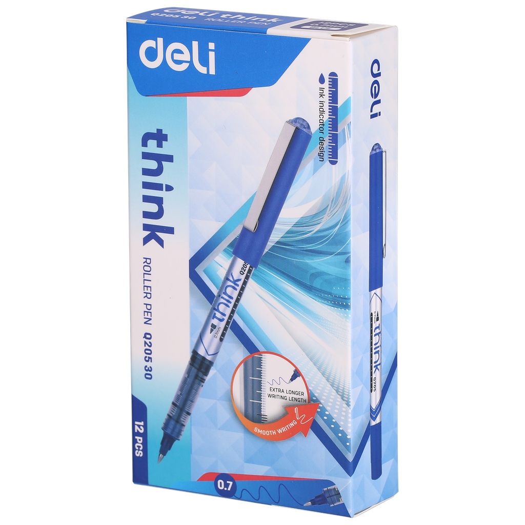 Stylo Roller DELI Think Bleu