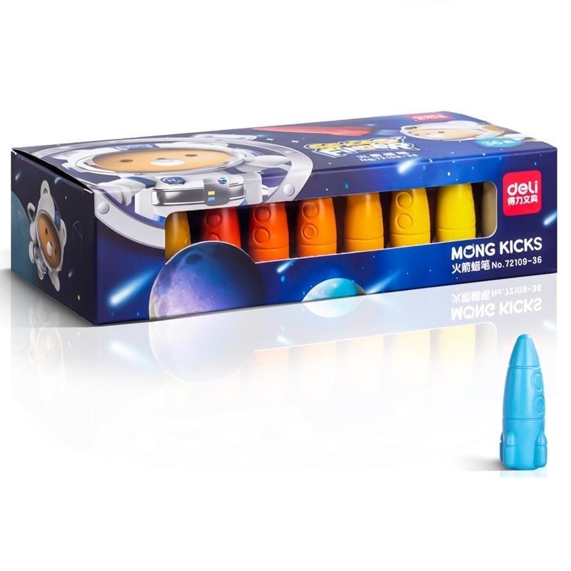 Crayons De Couleur En Cire DELI Space Finder Boite De 36